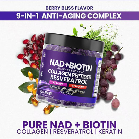 NAD+ Boitin Resveratrol Gummies